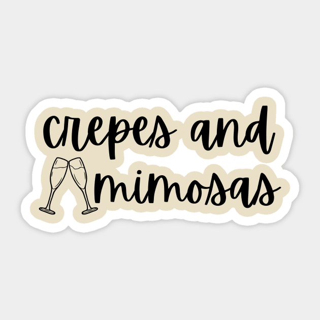 Crepes and Mimosas Sticker by Mrs. Honey's Hive